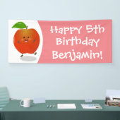 Cute dansend apple cartoon illustratie spandoek (Beurs)