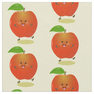 Cute dansend apple cartoon illustratie stof