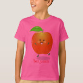 Cute dansend apple cartoon illustratie t-shirt (Voorkant)
