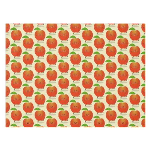 Cute dansend apple cartoon illustratie tafelkleed (Voorkant (Horizontaal))