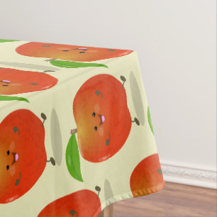 Cute dansend apple cartoon illustratie tafelkleed