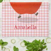 Cute dansend apple cartoon illustratie theedoek (Gevouwen)