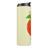 Cute dansend apple cartoon illustratie thermosbeker (Gedraaid links)