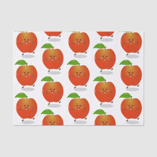 Cute dansend apple cartoon illustratie tissuepapier (Voorkant)