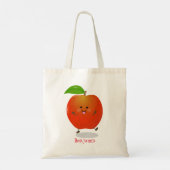Cute dansend apple cartoon illustratie tote bag (Achterkant)