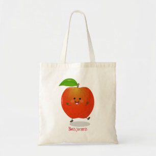 Cute dansend apple cartoon illustratie tote bag