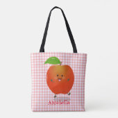 Cute dansend apple cartoon illustratie tote bag (Achterkant)