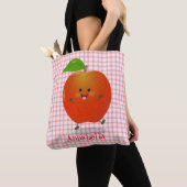 Cute dansend apple cartoon illustratie tote bag (Dichtbij)