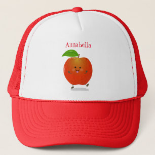 Cute dansend apple cartoon illustratie trucker pet