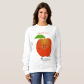 Cute dansend apple cartoon illustratie trui (Voorkant volledig)