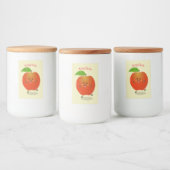 Cute dansend apple cartoon illustratie voedselcontainer etiket (Flessen)