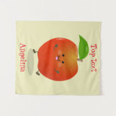 Cute dansend apple cartoon illustratie wandkleed (Voorkant (horizontaal))