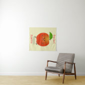 Cute dansend apple cartoon illustratie wandkleed (In Situ (horizontaal))