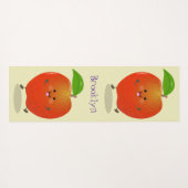 Cute dansend apple cartoon illustratie yogamat (Achterkant (horizontaal))
