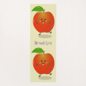 Cute dansend apple cartoon illustratie yogamat (Achterkant)