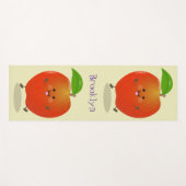 Cute dansend apple cartoon illustratie yogamat (Voorkant (horizontaal))