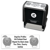 Cute dansend apple cartoon illustratie zelfinktende stempel (In situ)