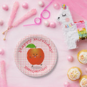 Cute dansend apple kawaii cartoon illustratie papieren bordje (Feest)