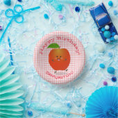 Cute dansend apple kawaii cartoon illustratie papieren kommen (Feest)