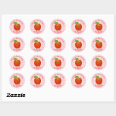 Cute dansend apple kawaii cartoon illustratie ronde sticker (Vel)