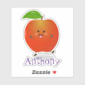 Cute dansend apple kawaii cartoon illustratie sticker (Vel)
