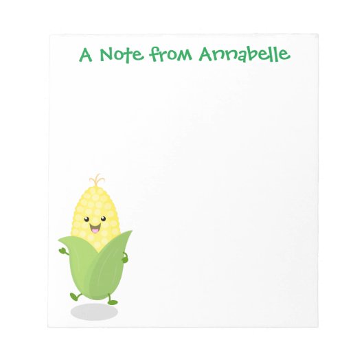 Cute dansend kawaii corn cob cartoon illustratie notitieblok (Voorkant)