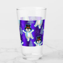 Cute Dansend Snowmen Kerstblauw