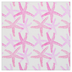 Cute Dansend starfish roze paars wit Stof