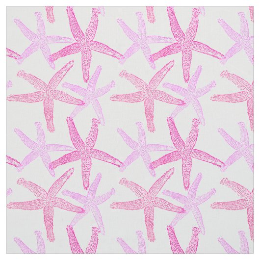 Cute Dansend starfish roze paars wit Stof (Swatch)
