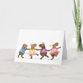 Cute dansende capybaras viering kaart (Voorkant)