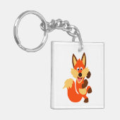Cute Dansende Cartoon Fox AcrylSleutelhanger Sleutelhanger (Voorkant Links)
