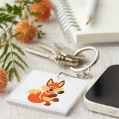 Cute Dansende Cartoon Fox AcrylSleutelhanger Sleutelhanger (Voorkant Rechts)