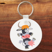 Cute Dansende Cartoon Koe Sleutelhanger (Voorkant)