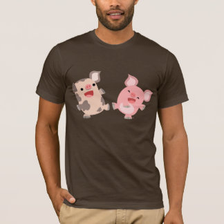 Cute dansende cartoon varkens T-shirt