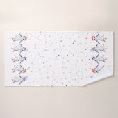 Cute Dansende Penguins Kerstmis Badhanddoek (Badhanddoek)