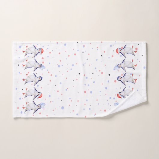 Cute Dansende Penguins Kerstmis Handdoek (Handdoek)