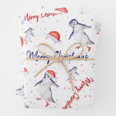 Cute Dansende Penguins Kerstmis Inpakpapier Vel (In situ)