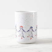 Cute Dansende Penguins Kerstmis Koffiemok (Center)