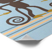 Cute dansende safari patroon, jongensruimte poster (Hoek)