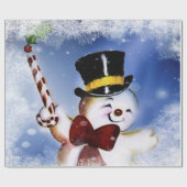 Cute dansende Snowman Cadeaupapier (Vlak)