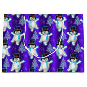 Cute Dansende Snowman en Sneeuwblauw Kerstmis Groot Cadeauzakje (Voorkant)