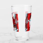 Cute Dansende Snowmen en Sneeuwen met Rode Kerstmi Glas (Links)