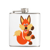 Cute Dansing Cartoon Fox Hip Flask Heupfles (Voorkant)