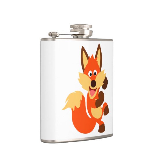 Cute Dansing Cartoon Fox Hip Flask Heupfles (Rechts)