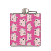 Cute Dansing Cartoon Pig Herhaling Patroonkolf Heupfles (Achterkant)