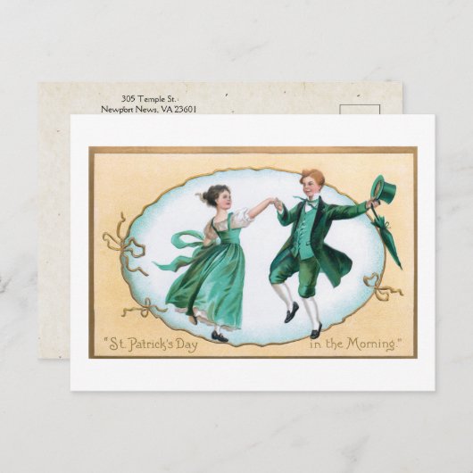 Cute Dansling Irish Couple Feestdagenkaart (Voorkant / Achterkant)