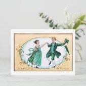 Cute  Dansling Irish Couple Feestdagenkaart (Staand voorkant)