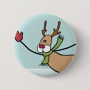 Cute Dansrenrenrenrendier - Kerstmis Ronde Button 5,7 Cm