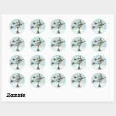 Cute Dansrenrenrenrendier - Kerstmis Ronde Sticker (Vel)