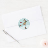 Cute Dansrenrenrenrendier - Kerstmis Ronde Sticker (Envelop)